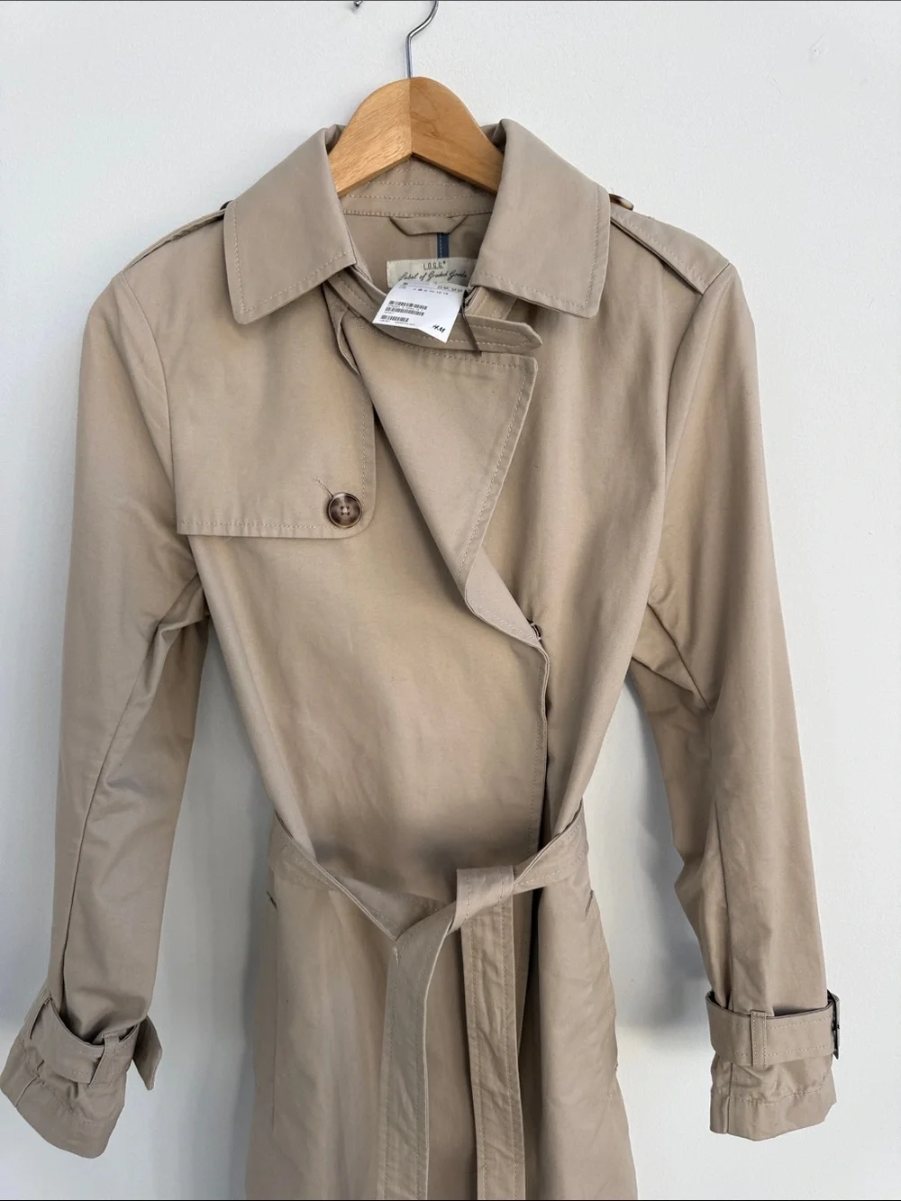 H&M Beige Belted Trench Coat